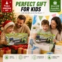 Детски верижен трион играчка с LED ефект и подвижна верига – комплект с 2 размера ножове, очила и ръ, снимка 8