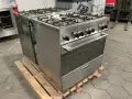 Професионална комбинирана печка TECHNOGAS PTV898XS Газови котлони + Електрическа вентилаторна фурна, снимка 2
