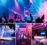 Акумулаторни RGB диско светлини Litake, комплект от 4 LED прожектора, безжчини сценични светлини, снимка 4