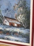 авторска картина зимен пейзаж маслени бои върху платно с красива дървена рамка , снимка 4