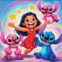 Стич stitch Нала Лило детски 5D гоблен диамантен картина мозайка за направа по схема с камъчета , снимка 1