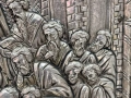 Стара Гръцка Релефна Сребърна Икона на Успение Богородично "Η ΚΟΙΜΗCΙC ΤΗC ΘΚΟΥ", снимка 4