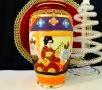 Японска порцеланова ваза Satsuma,злато,печат,гейша., снимка 1