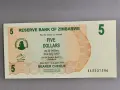 Банкнота - Зимбабве - 5 долара UNC | 2007г., снимка 1