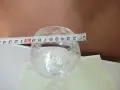 Чаша стъклена гравирана с високо столче, снимка 6