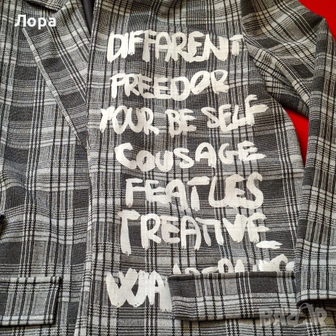 Дамско сако с надписи, снимка 4 - Сака - 54120293