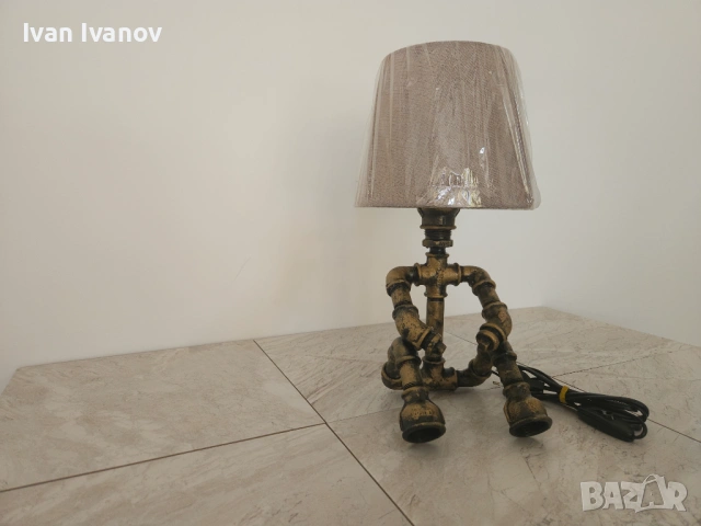 Ръчно изработена настолна лампа във винтидж стил, снимка 2 - Декорация за дома - 54931482