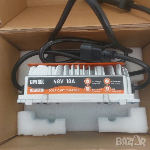 ПРОФЕСИОНАЛНО Интелигентно Зарядно за Голф Количка 48V 18A | Водоустойчиво IP67 | За Club Car