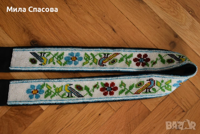 Мънистен колан за народна носия подходящ за пафти, снимка 2 - Колани - 54575465