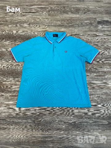 Оригинална мъжка тениска с яка Fred Perry размер ХХЛ (Slim Fit), снимка 2 - Тениски - 54353510