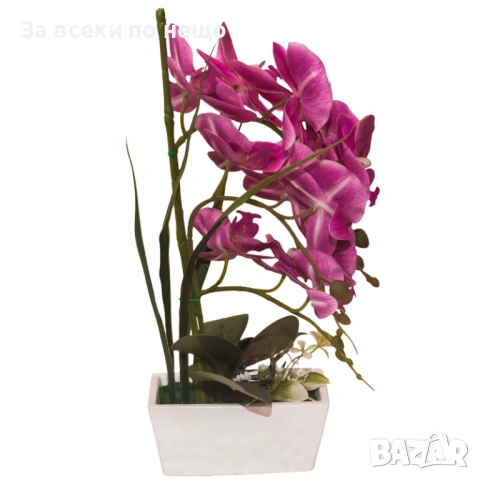 Изкуствена орхидея в бяла кашпа, 4 цвята Код P2183, снимка 4 - Изкуствени цветя - 54176574