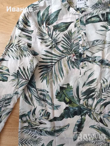 Памучна риза- Zara, снимка 3 - Ризи - 55565022