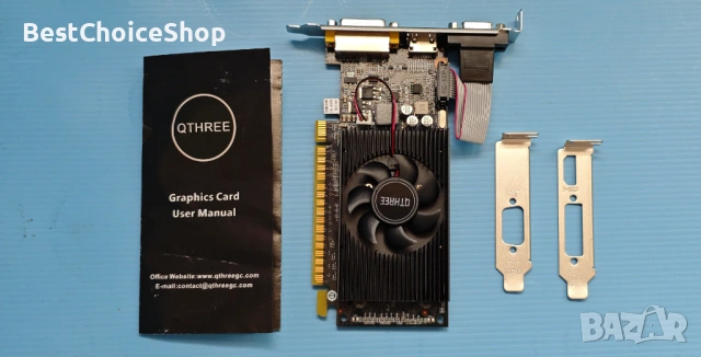 Видеокарта QTHREE GeForce 210 - 1GB DDR3 HDMI DVI VGA 64-битова – Low Profile, снимка 3 - Видеокарти - 54934376