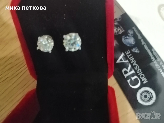 обеци от мойсанит, снимка 3 - Обеци - 54567635