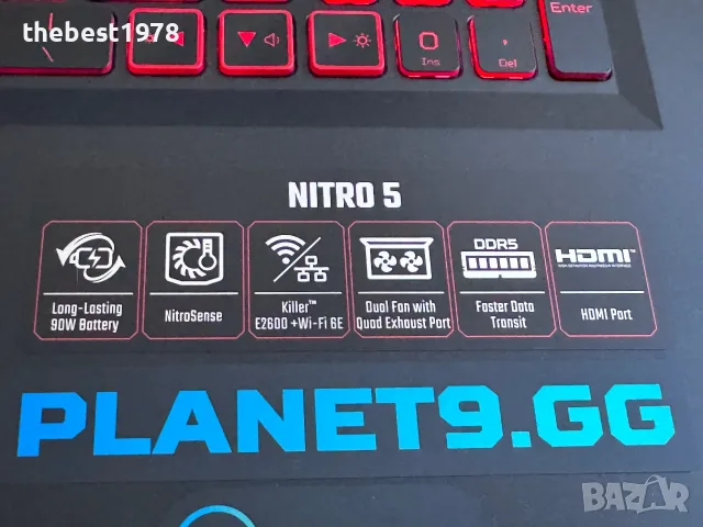 17.3 2k 165Hz 3ms Acer Nitro`Ryzen 7-6800H/RTX 3050Ti/16GB DDR5/512GB NVMe/QHD 2560x1440, снимка 3 - Лаптопи за игри - 55445179