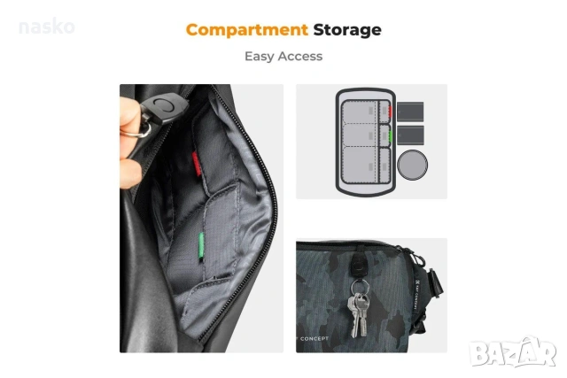 K&F Concept Alpha Sling Camera Bag 10L чанта за фотоапарат, снимка 5 - Чанти, стативи, аксесоари - 55142875