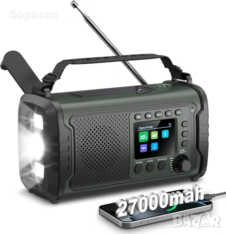 МУЛТИФУНКЦИОНАЛНО АВАРИЙНО СОЛАРНО РАДИО ,27000mah 
