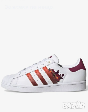 ADIDAS x Superstar Shoes White/Red Дамски Маратонки👟Дамски Спортни Обувки Код P2351