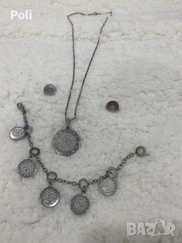 Бижута Bulgari от стомана, снимка 2 - Колиета, медальони, синджири - 54265923