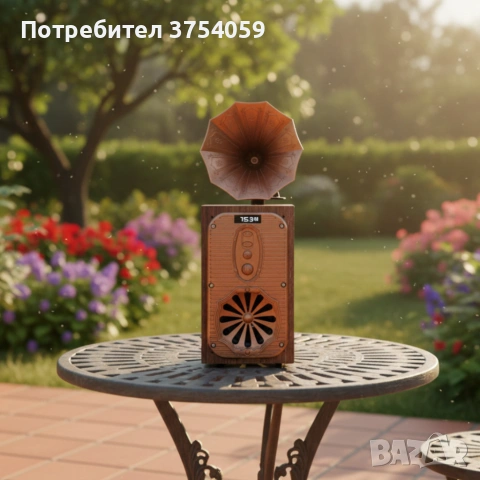 Bluetooth радио колонка AS39, 1x8W, 1200mAh, Кафяв – ретро звук, снимка 4 - Bluetooth тонколони - 55182775