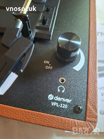 Грамофон Denver - VPL120, полуавтоматичен, кафяв, снимка 11 - Грамофони - 54995195