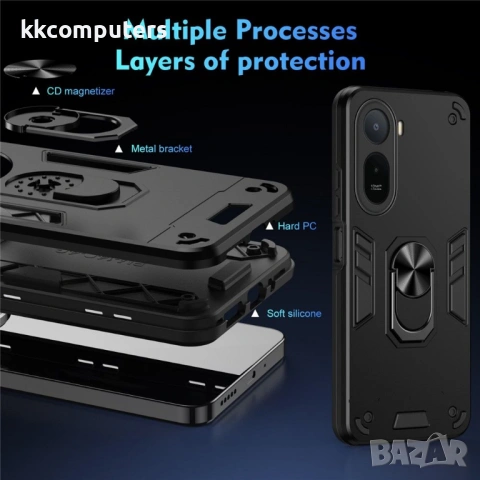 Калъф за Xiaomi Redmi A7 Pro 4G с Пръстен - PC+TPU, 0.5mm защита, Магнитен, Прозрачен, снимка 9 - Калъфи, кейсове - 54293694
