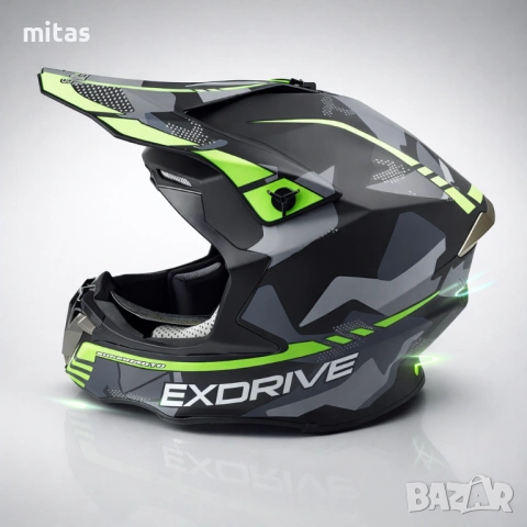 Кросова каска EXDRIVE, Full Face, DOT Сертификат, Размер: XL, снимка 3 - Аксесоари за велосипеди - 52145107