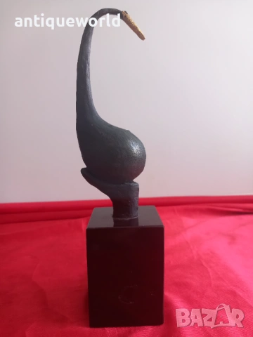 Авторска Бронзова Пластика "Птица" Статуетка. Подписана, снимка 3 - Антикварни и старинни предмети - 54222818