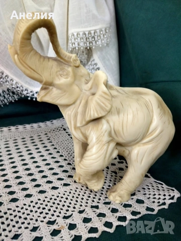 Фигура на слон от изкуствен мрамор, снимка 2 - Статуетки - 54966544