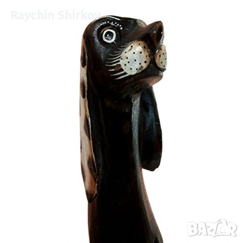 Големи дървени фигури кучета (сет от 3) – ръчна изработка, Бали, до 100 см, снимка 2 - Декорация за дома - 54055918