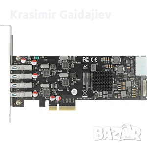 Delock PCI Express x4 карта към 4 x външни SuperSpeed ​​​​USB (USB 3.2 Gen 1) USB Type-A женски, чет, снимка 4 - Кабели и адаптери - 54913400
