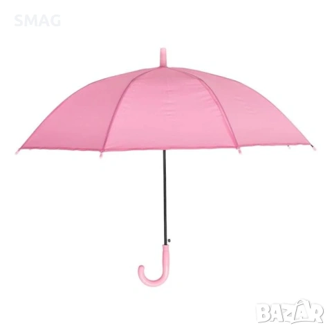 Автоматичен детски розов чадър - бастун, 66см_1242368, снимка 3 - Чадъри - 54298394