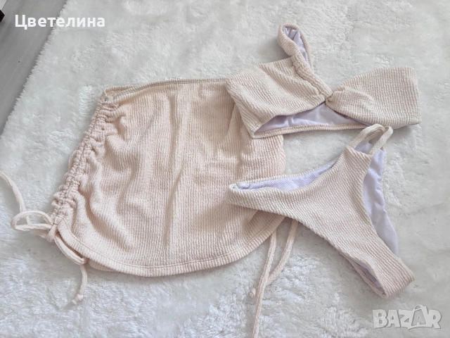 Бежов  летен сет 3 части , снимка 4 - Бански костюми - 54807074