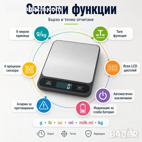 Професионална електронна кухненска везна прецизна и точна за кафе храна плодове дигитален кантар , снимка 2 - Везни - 50921524
