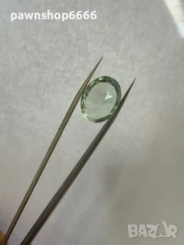Естествен зелен берил 13.30 ct – голям фасетиран скъпоценен камък, снимка 5 - Други - 55393615