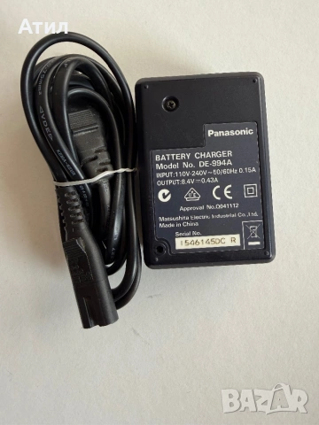 Зарядно устройство за батерии за цифрови фотоапарати Panasonic Lumix, модел DE-994A, снимка 2 - Батерии, зарядни - 54380424