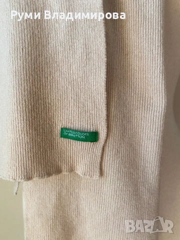 Лилав шал Benetton с вълна, снимка 10 - Шалове - 53474153