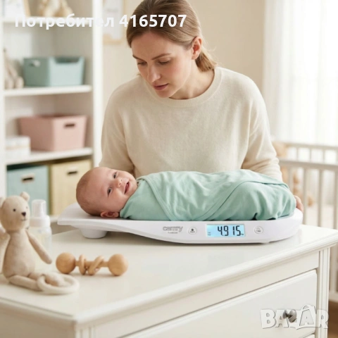 Бебешка електронна везна Camry – Прецизно измерване до 20 кг с HOLD функция и LCD дисплей, снимка 2 - Електронни везни - 54346429