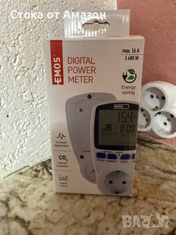 Дигитален таймер с контакт и ватметър Emos P5822