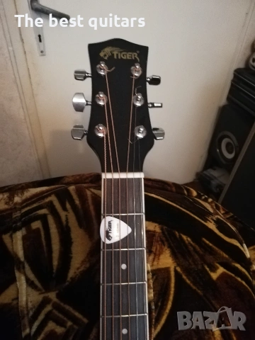 Електроакустична китара Tiger с калъф, снимка 6 - Китари - 54369950
