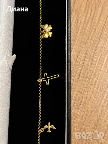 Чисто нова гривна Frost Couture – Sterling Silver 925, 18K Yellow Gold Plated/ позлатена с 18К, снимка 4 - Гривни - 55323585