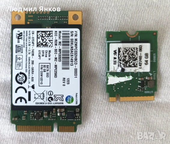 SSD Samsung 32GB mSATA и HP 64GB M.2 SATA (2242)