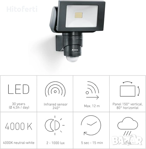 Bъншен прожектор Steinel LED LS 150 S, снимка 3 - Външни лампи - 54874824