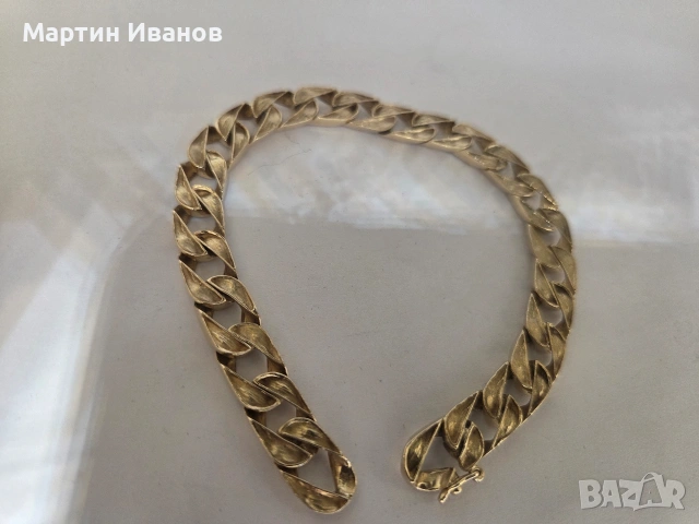 Златна плътна гривна панцер, снимка 11 - Гривни - 54552902