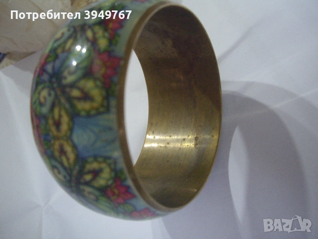 Месингова емайлирана гривна., снимка 4 - Гривни - 54531223