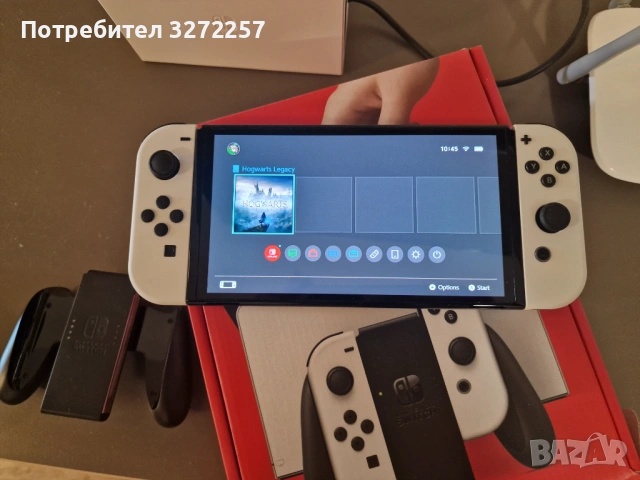 Nintendo Switch OLED White + Пълен комплект + Кутия