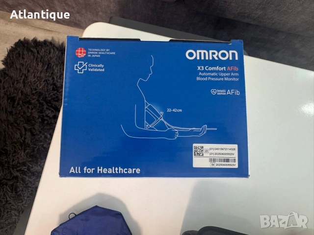 Апарат за кръвно налягане Omron X3 Comfort Afib с маншет, снимка 3 - Уреди за диагностика - 55078284