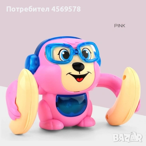 Бебешка играчка - търкаляща се маймунка, дистанционно управление чрез пляскане!, снимка 6 - Музикални играчки - 54580260
