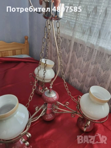 Продавам старинен полилей, снимка 5 - Полилеи - 54331118