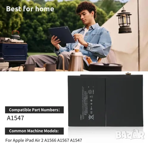 A1547 Литиево-полимерна батерия, съвместима с Apple iPad 6 iPad Air 2 iPad Air 2 WiFi A1547 A1566 , снимка 6 - Оригинални батерии - 55333744